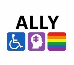 Ally logo for accessibility, sensory, and LGBTQ+